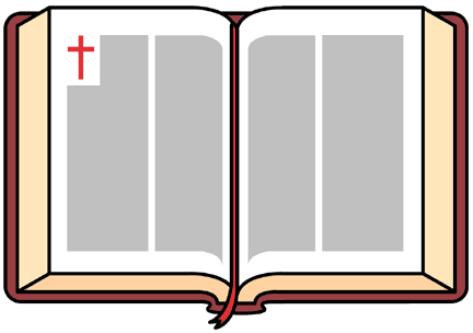 Picture of open bible with flowers clipart