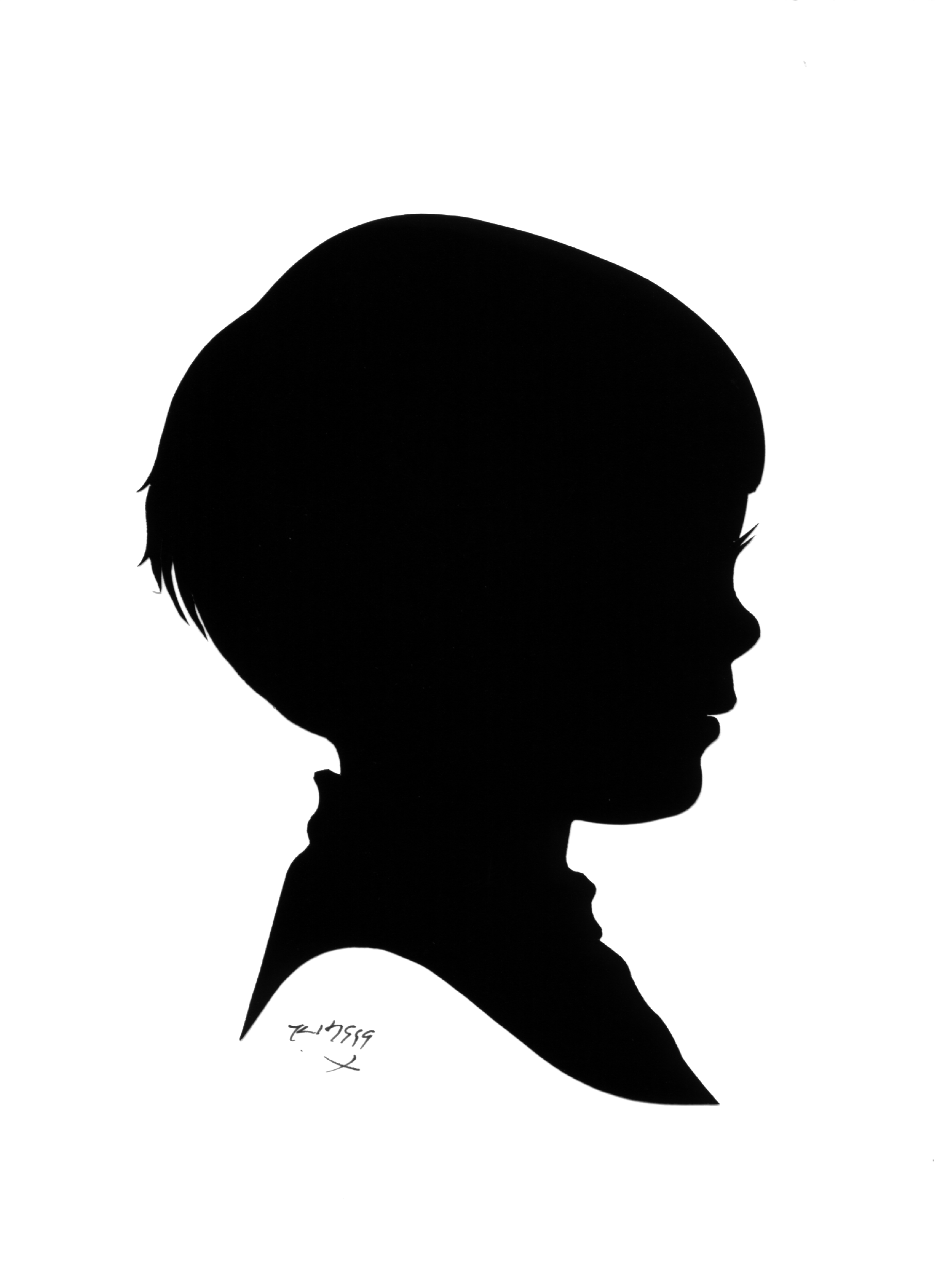 Silhouette Boy Head