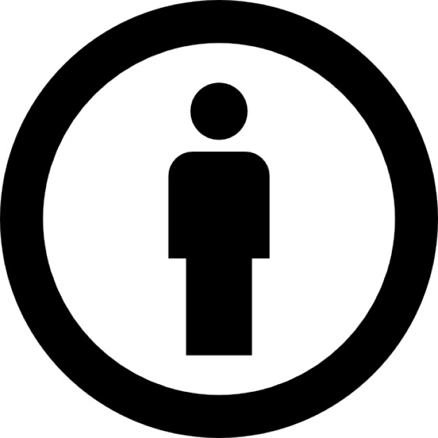Creative commons license circular image with a standing person ...