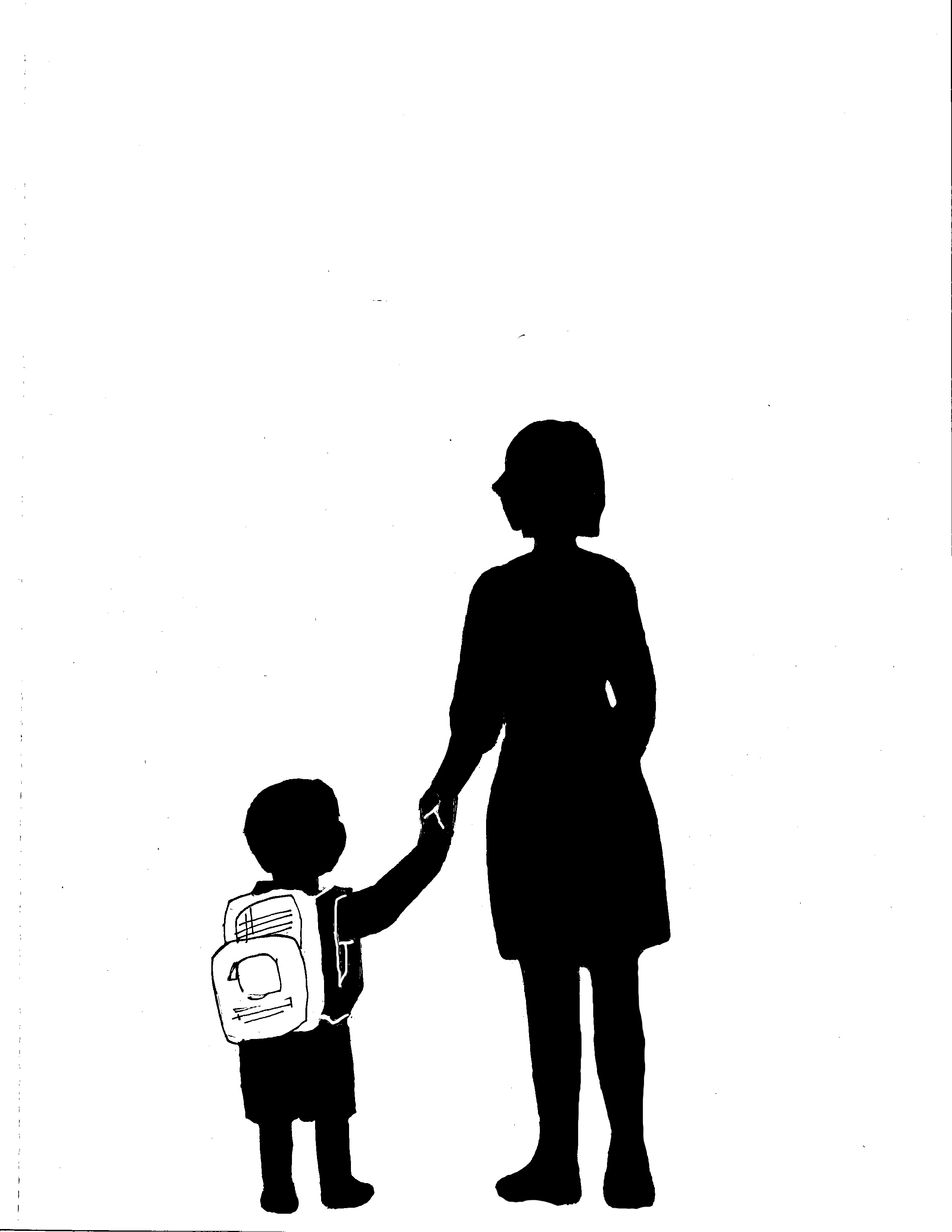 Silhouette clipart mother and child