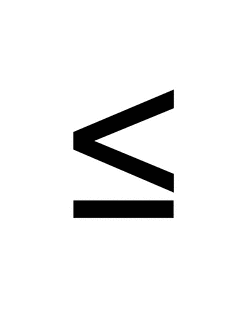 Flashcard of a math symbol for Less Than or Equal To | ClipArt ETC