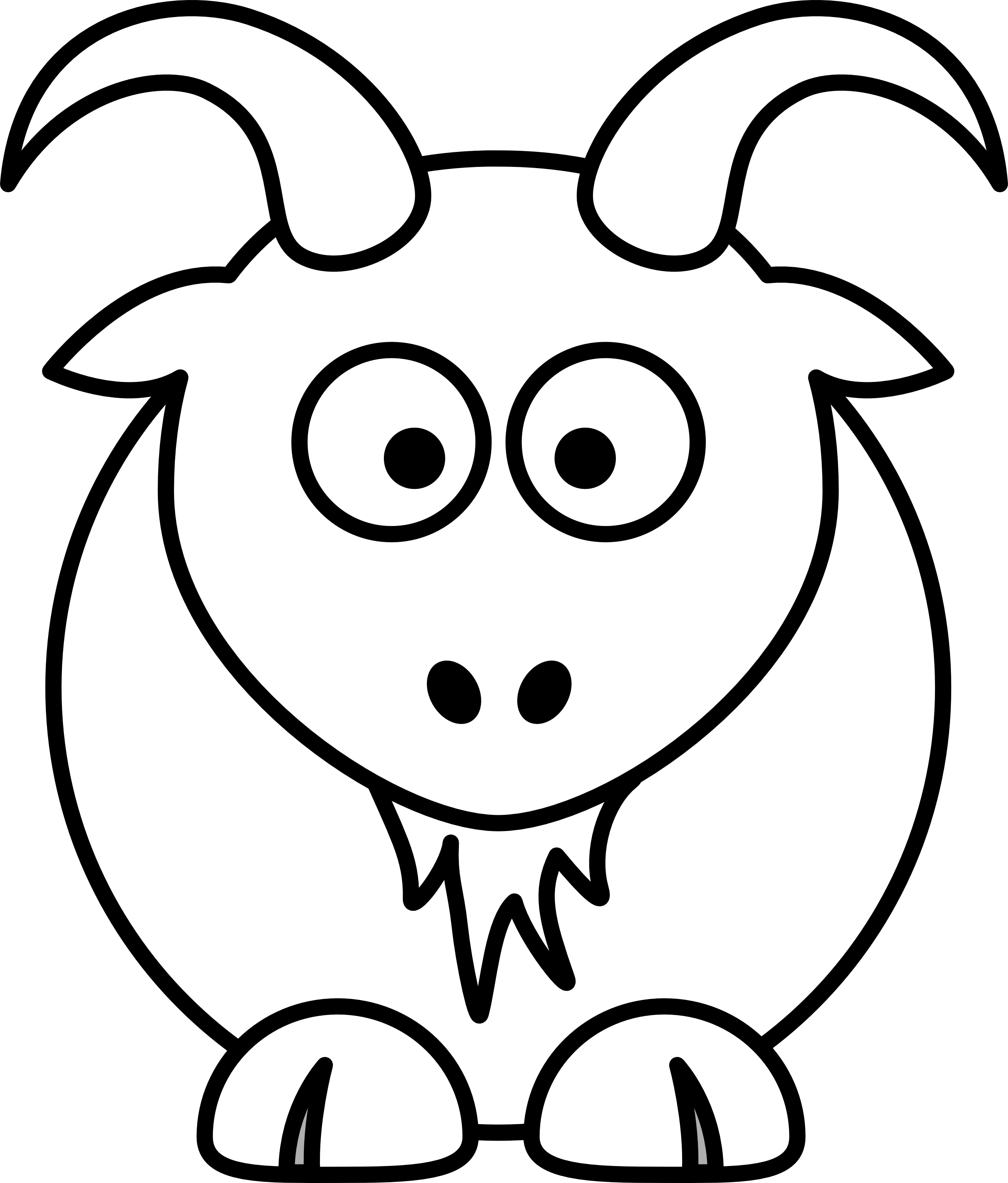 Black and white animal clipart