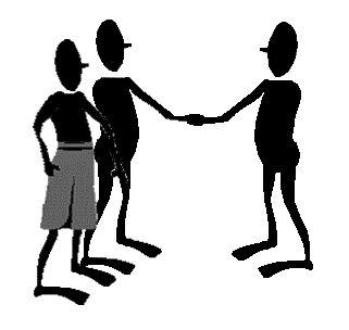 Two people meeting clipart