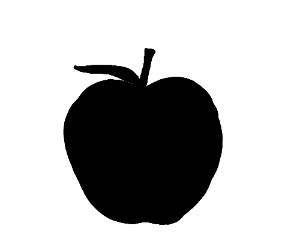 The silhouette of an apple
