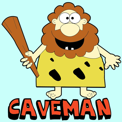 How to Draw Cartoon Caveman With a Club in Easy Steps Lesson - How ...