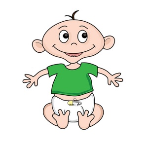Baby Clipart Image - Cartoon Caucasian Baby Boy
