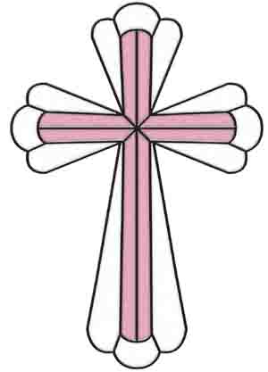 442-0374 Baby Pink Cross Stained Glass Applique - Wallpaper ...