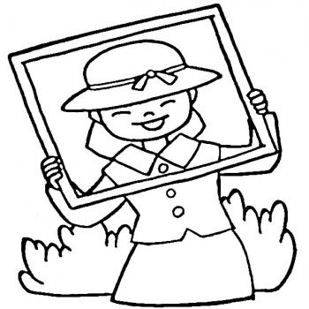 Lady in a Picture Frame coloring page | Super Coloring