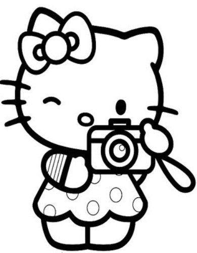 hello kitty black and white clipart - photo #4