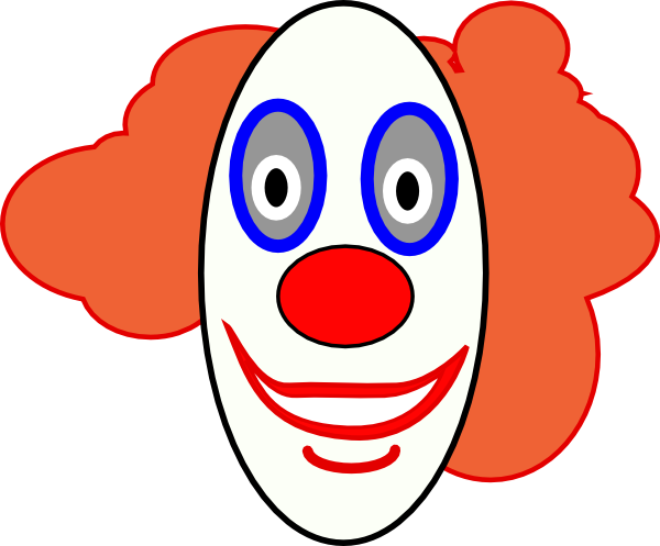 Creepy Clown Face clip art Free Vector