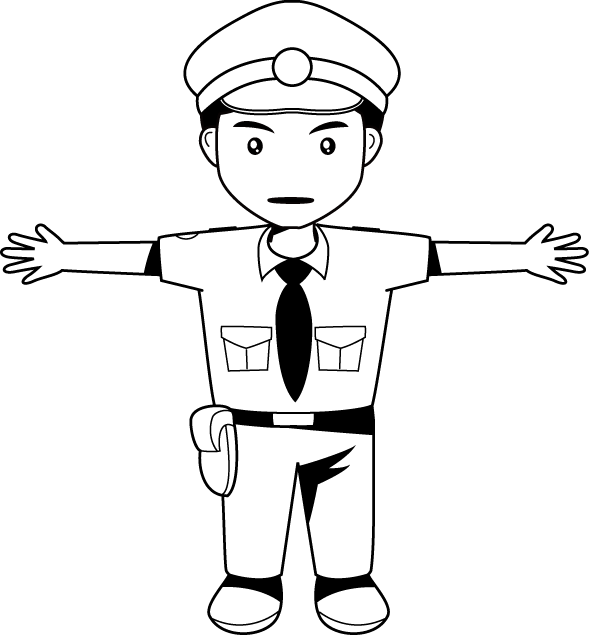 police hat clip art black and white - photo #24