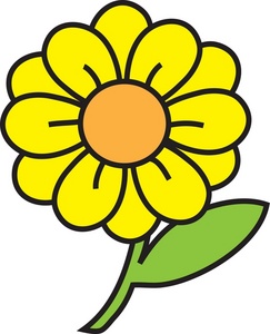 Flower Clipart Image - clip art image of a bright yellow flower