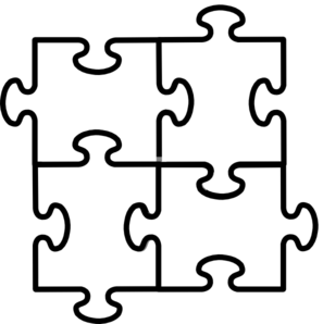 Puzzle Pieces Connected X4 Clip Art - vector clip art ...