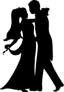 Bride And Groom Clipart Image - Bride and Groom Dancing Silhouette