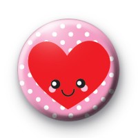Heart Smiley Face Pink Badges » Kool Badges Dot Com » The home of ...