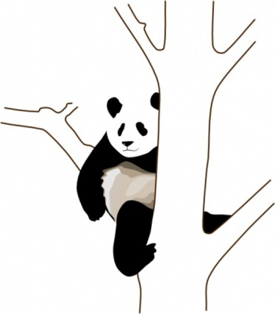 Panda On A Tree clip art | Download free Vector