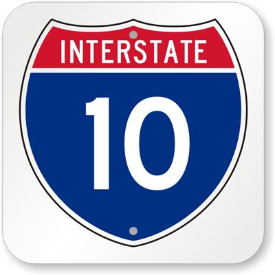 Interstate 10 Sign - Interstate Route Sign Souvenirs, SKU: K-