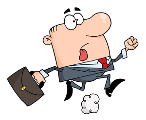 Employee Clipart Image - Person Running Because He's Late for Work