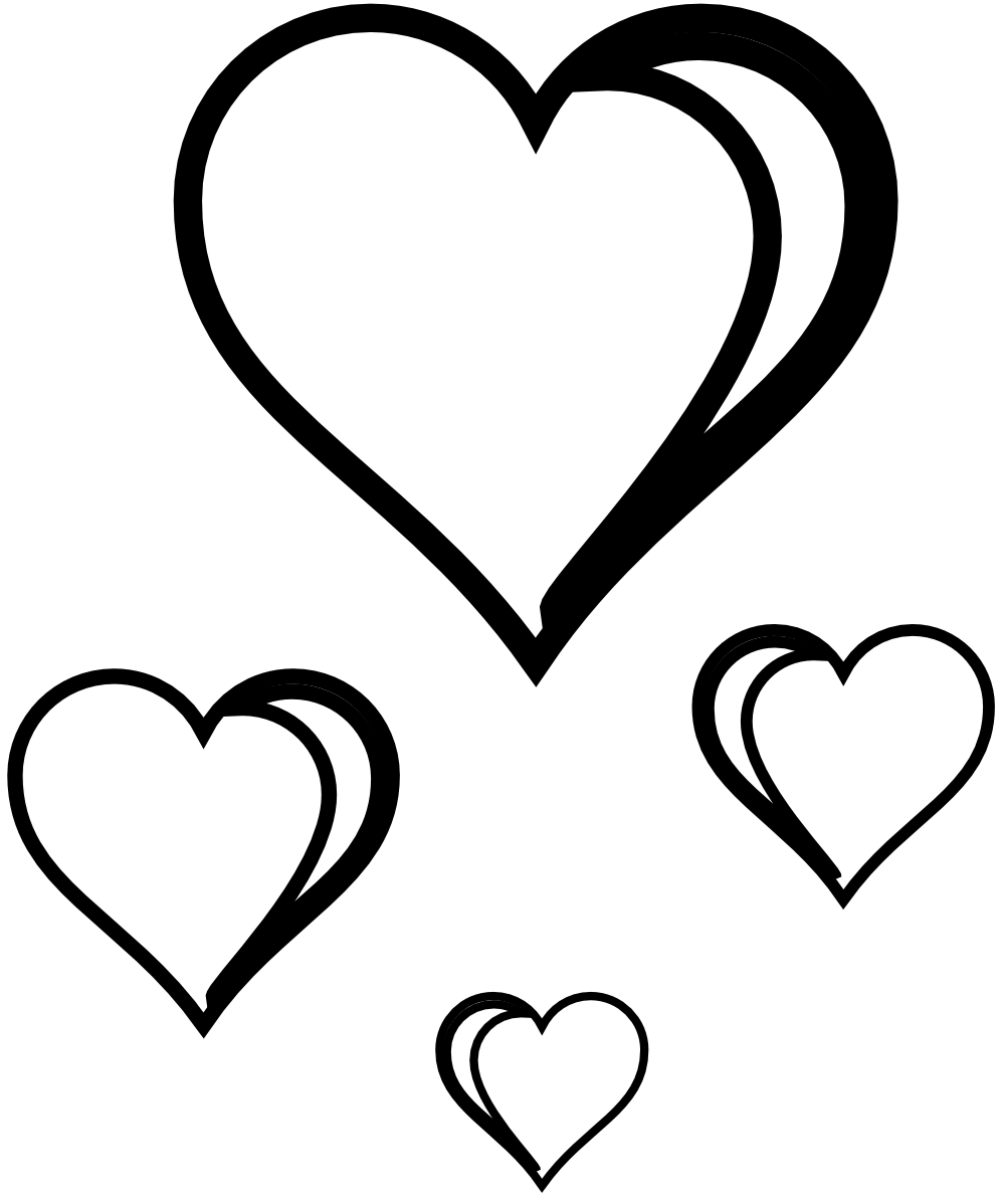 Double Heart Clipart Black And White