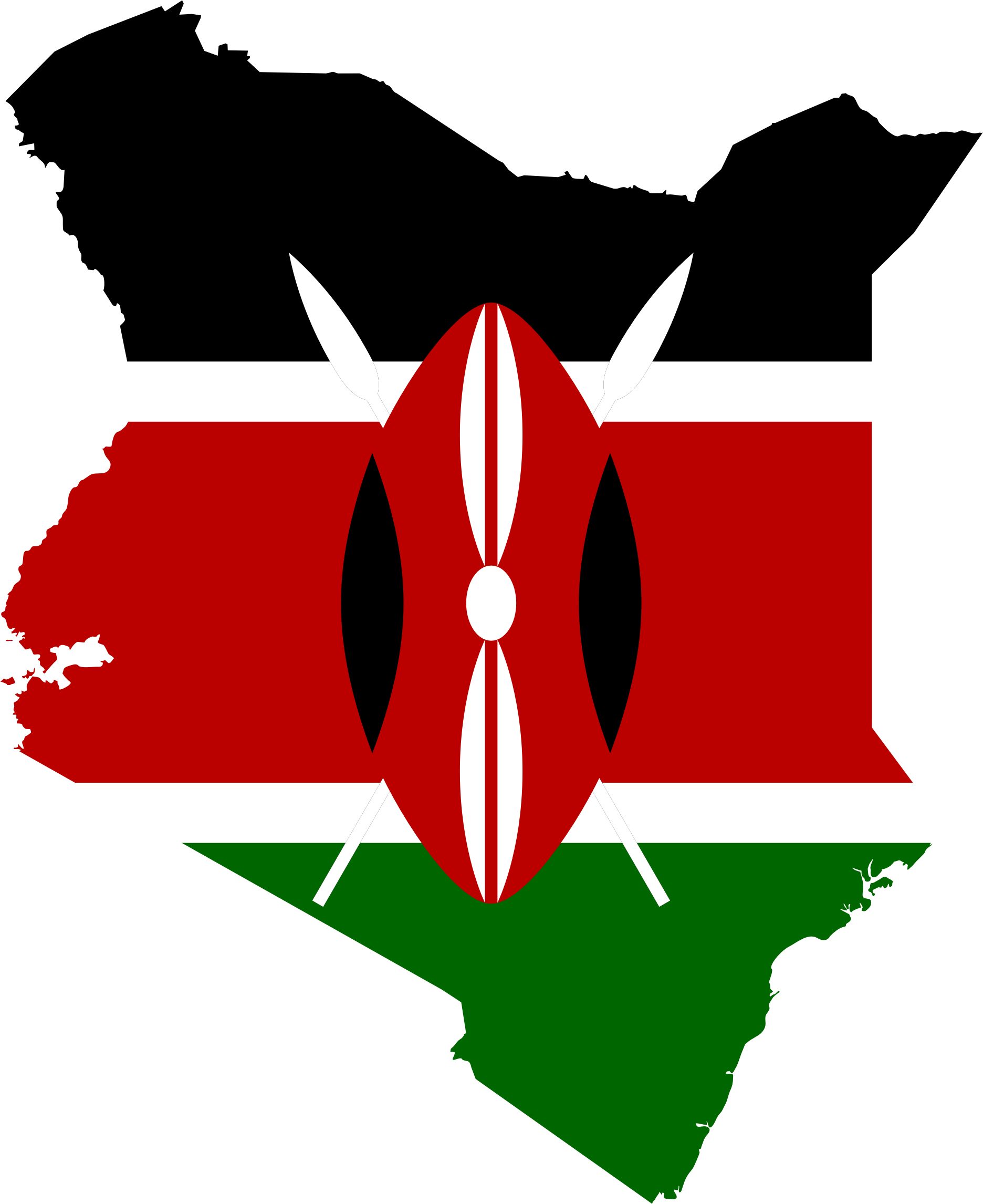 Clipart - Kenya Flag Map