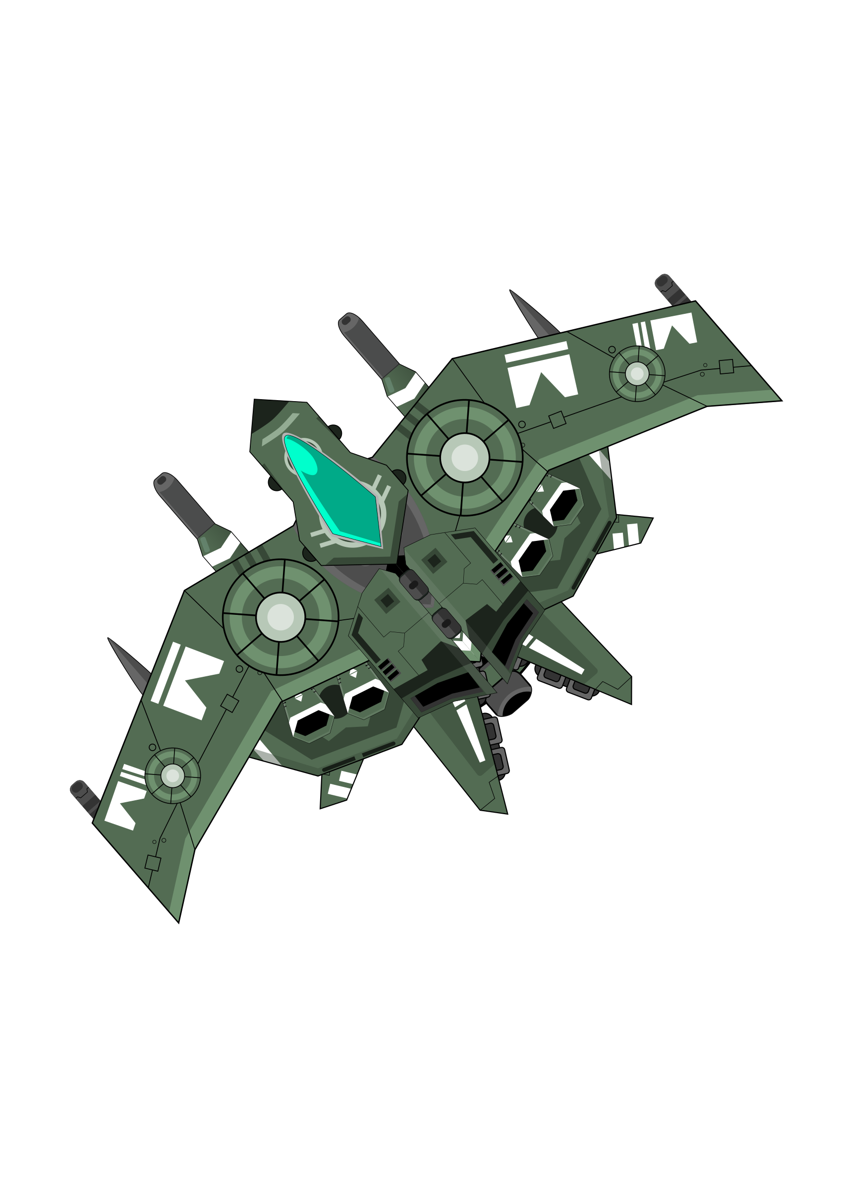 Clipart - Spaceship Green