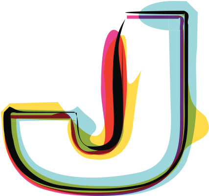 Silhouette Of A The Letter J In Different Fonts Clip Art, Vector ...