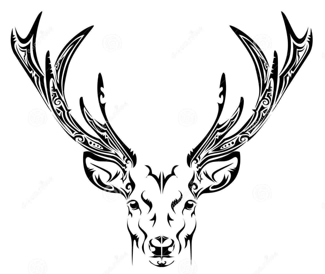 Tribal Deer Head Tattoo Stencil | Tattoobite.com