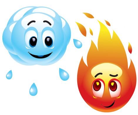 Emoticon, Fire and Water