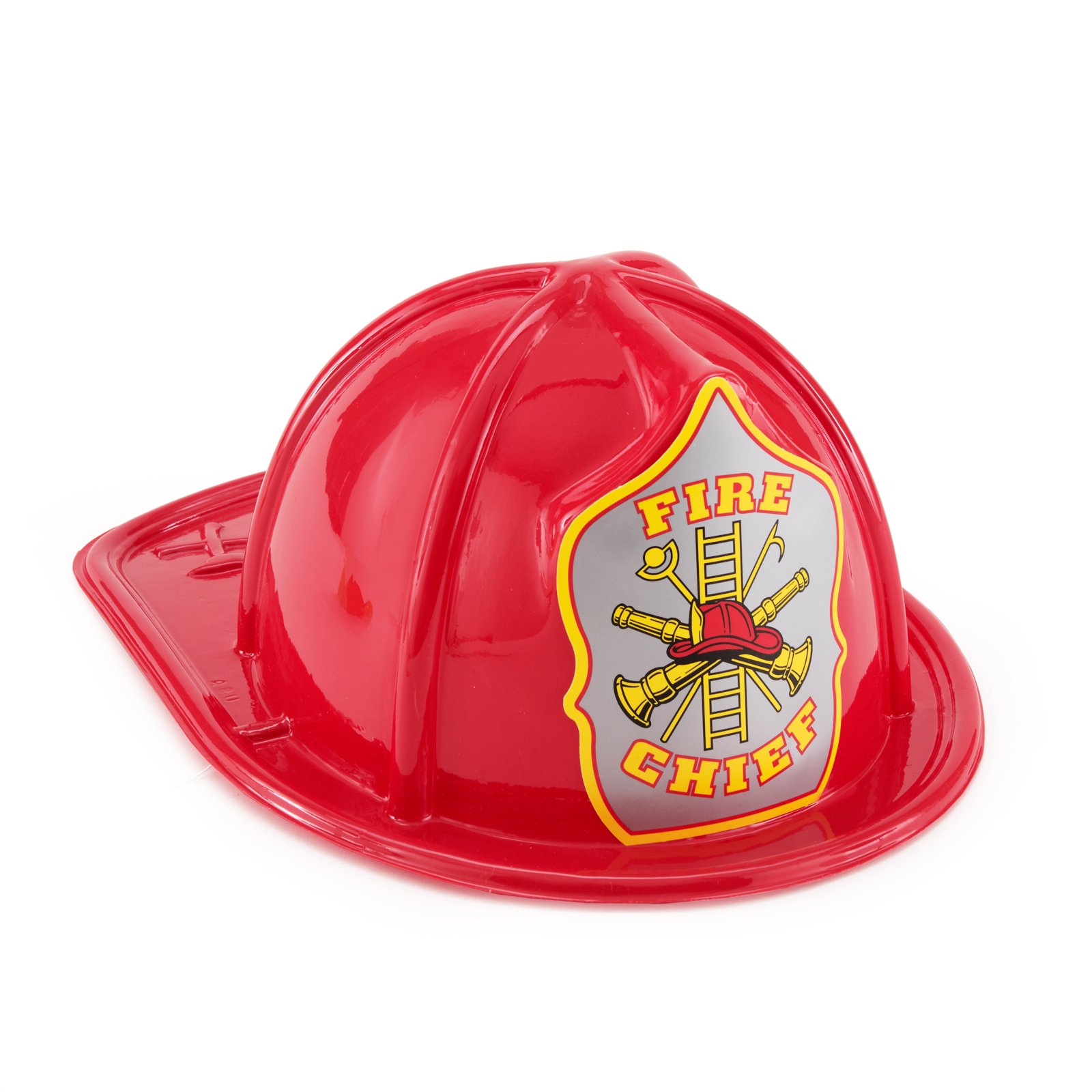 Child Size Red Plastic Fire Chief Hat - - 1622229