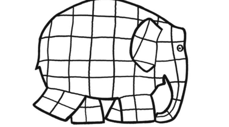 Elmer Elephant Bariole Coloring - GFT Coloring • #68186