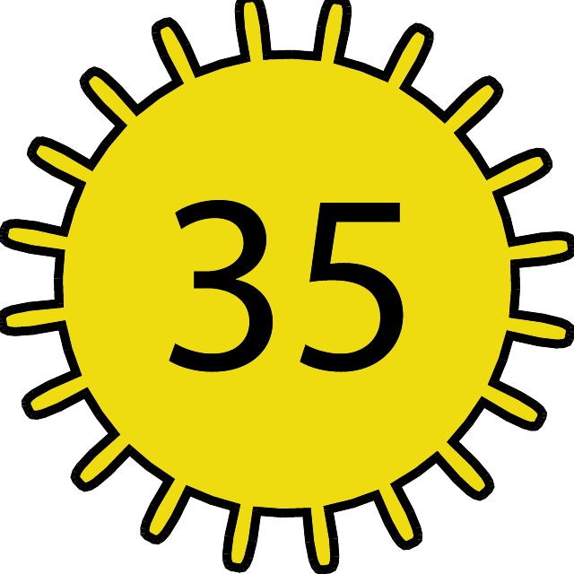 SUNNY WITH TEMPERATURE WEATHER SYMBOL - Download at Vectorportal