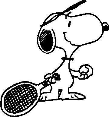 Comic Decals and Cartoon Decals :: Tennis Snoopy Decal / Sticker 07 -