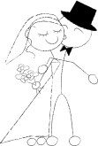 Cartoon Wedding Couples, Humorous Bride and Groom, Funny Bridal ...