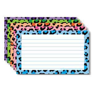 Colored Leopard Lined Index Cards