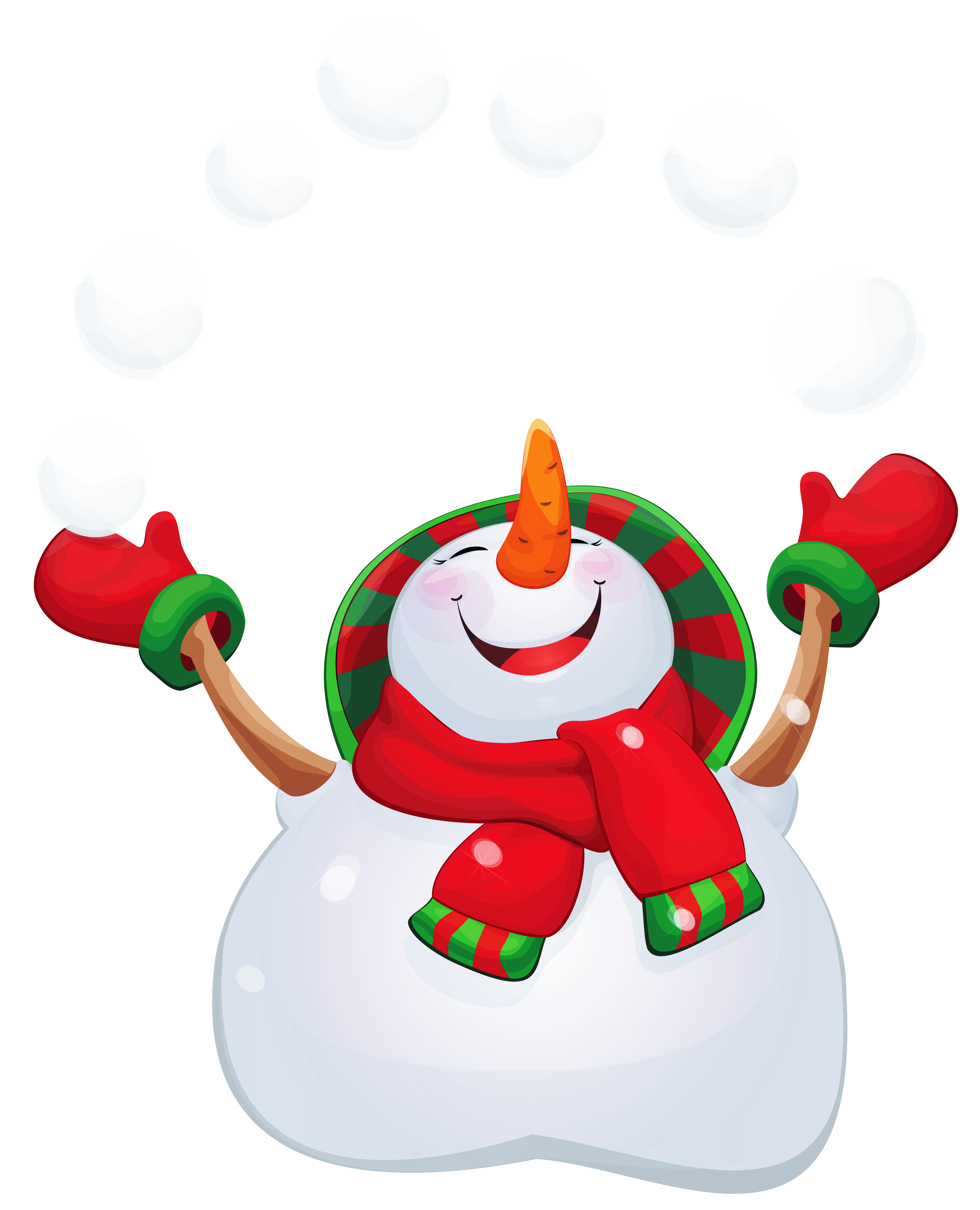 Transparent Happy Snowman PNG Clipart