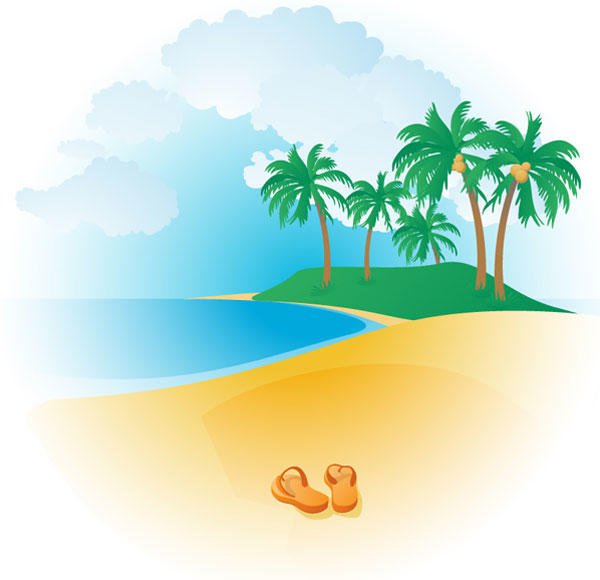 Free Tropical Beach Vector | 123Freevectors