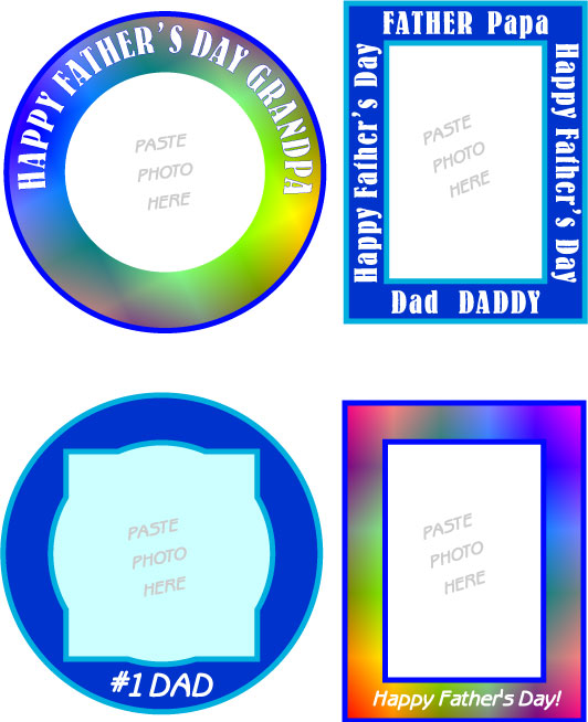 Free Printable DAD Mini Photo Frame Stickers and Clip Art