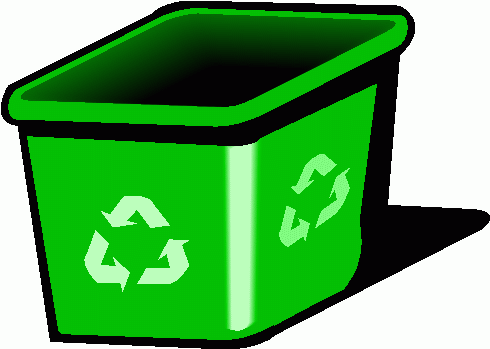 Green recycling bin clipart