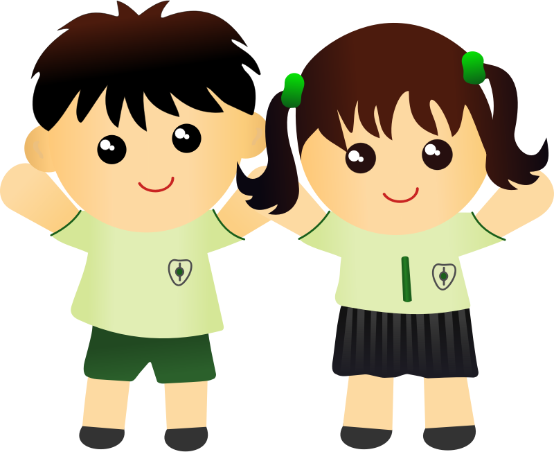 School boy and girl clipart