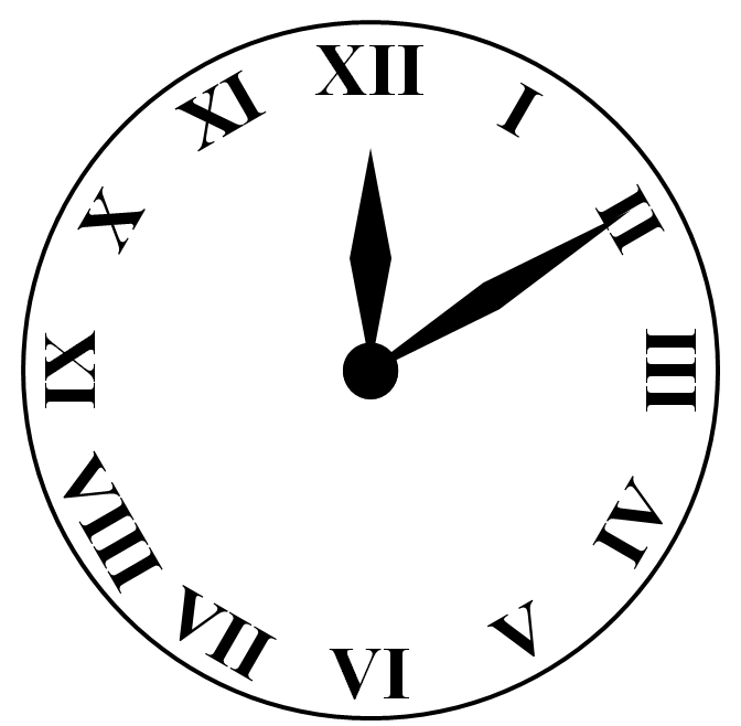 Roman numeral clock clipart