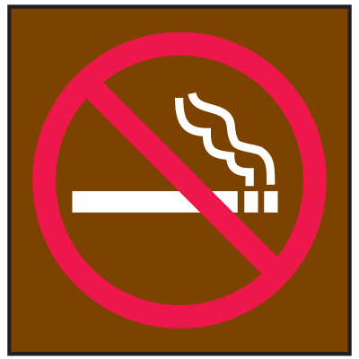 No Smoking Signs - Graphic Only/Brown with Red and White | Seton