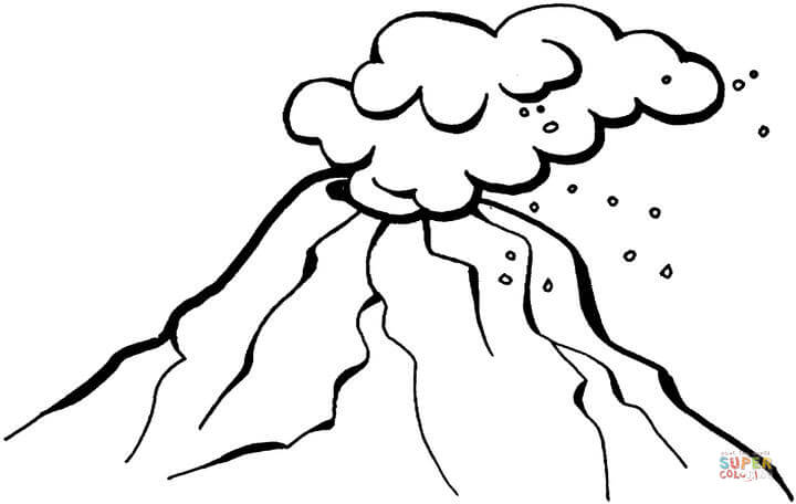 volcano coloring pages. free erupting volcano coloring pages. v is ...
