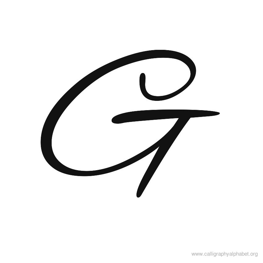 Calligraphy Alphabet G | Alphabet G Calligraphy Sample Styles ...