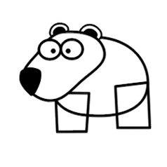 Polar Bear Line Drawing Clipart - Free to use Clip Art Resource