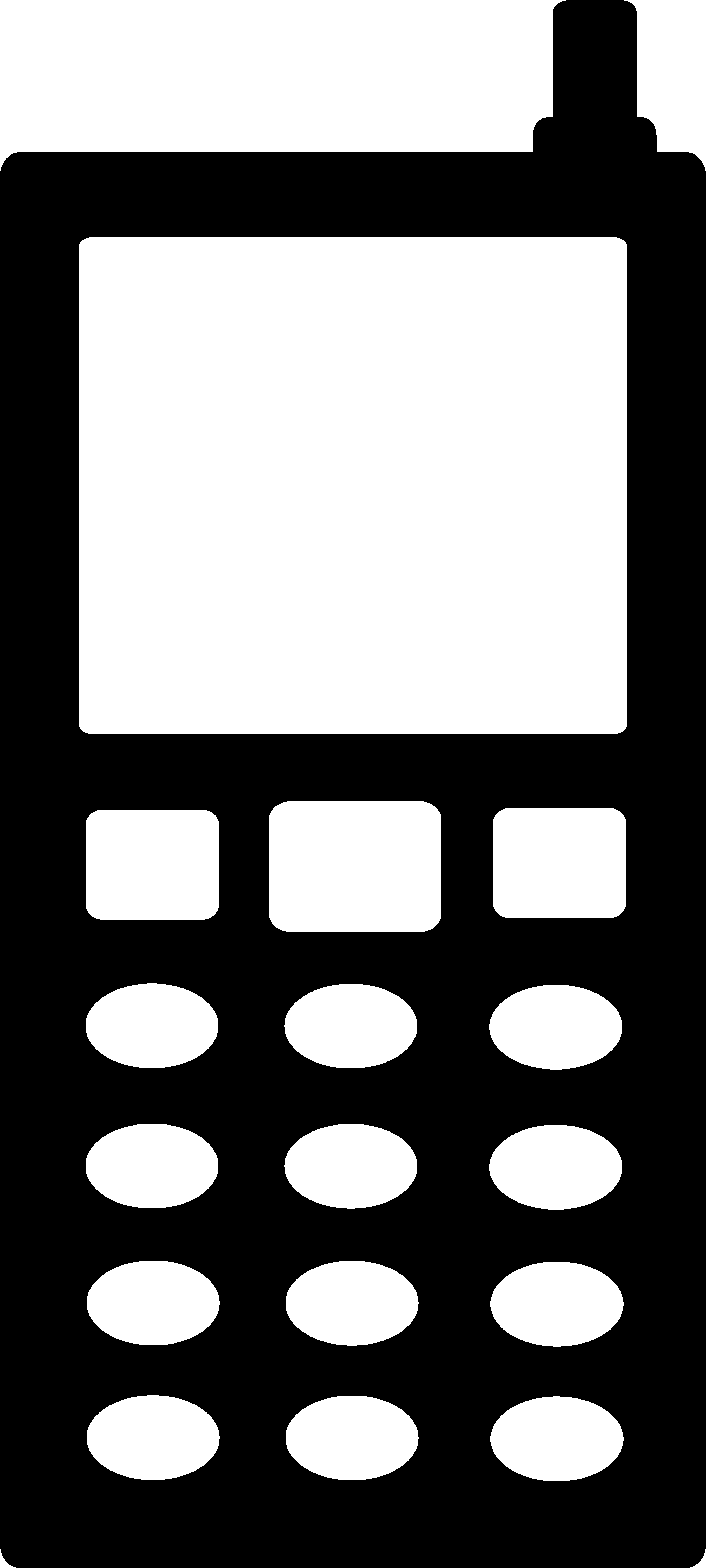 Telephone silhouette clipart black and white