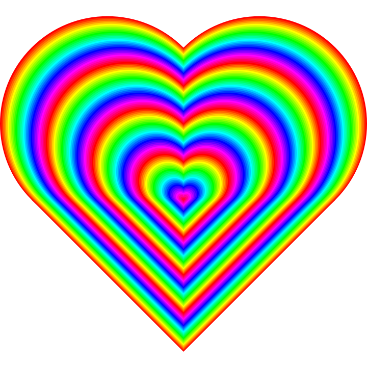 Best Photos of Free Rainbow Heart Shapes - Free Clip Art Heart ...