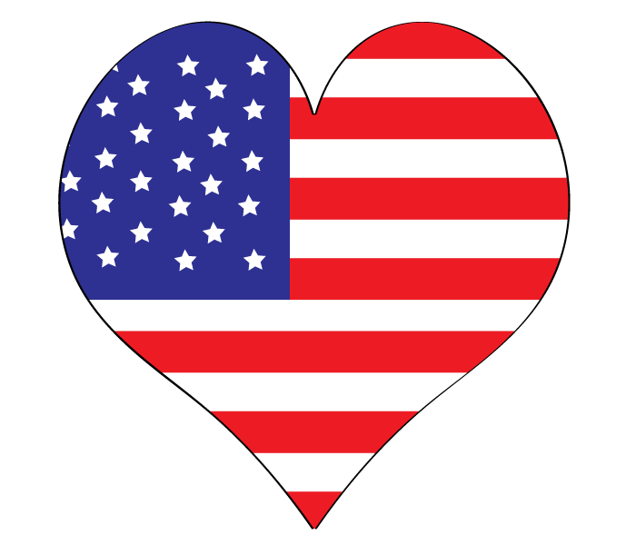 American Flag Heart Clipart - Free Clipart Images