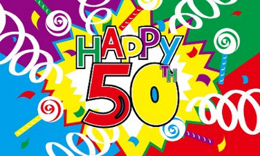 5ft x 3ft Happy 50th Birthday Celebration Flag