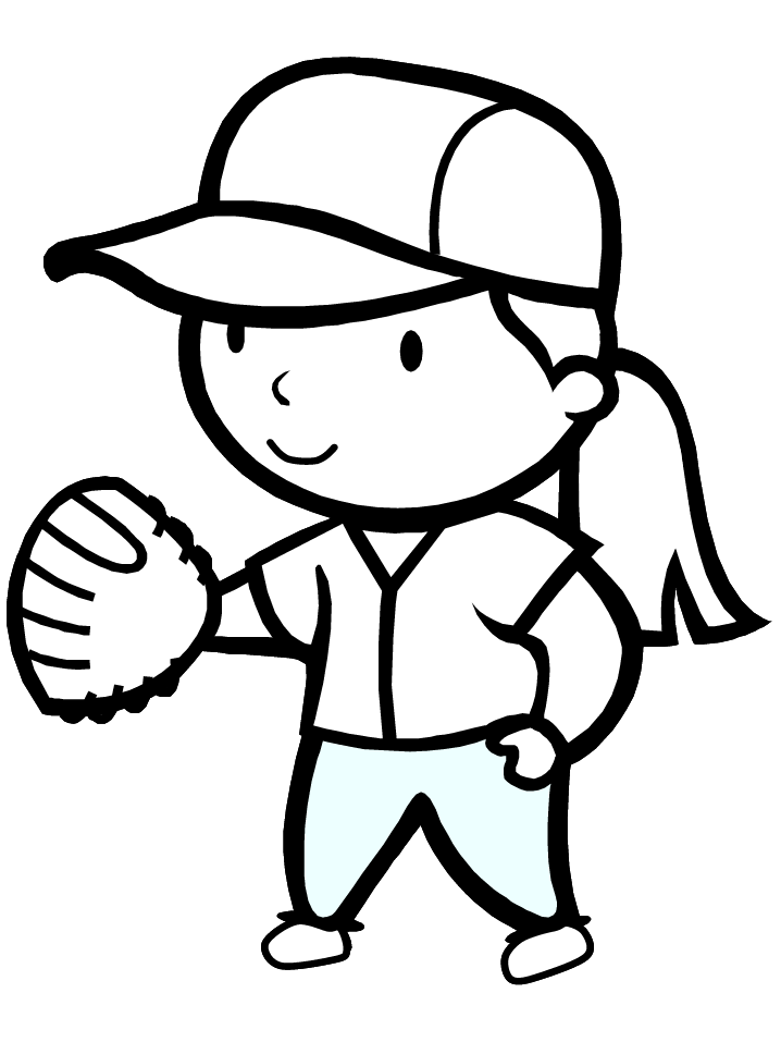 Printable Softball Coloring Pages | Mewarnai