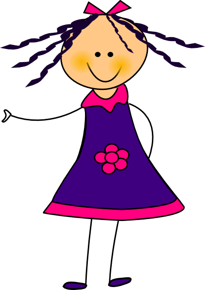 Purple Dress Girl Clip Art - vector clip art online ...